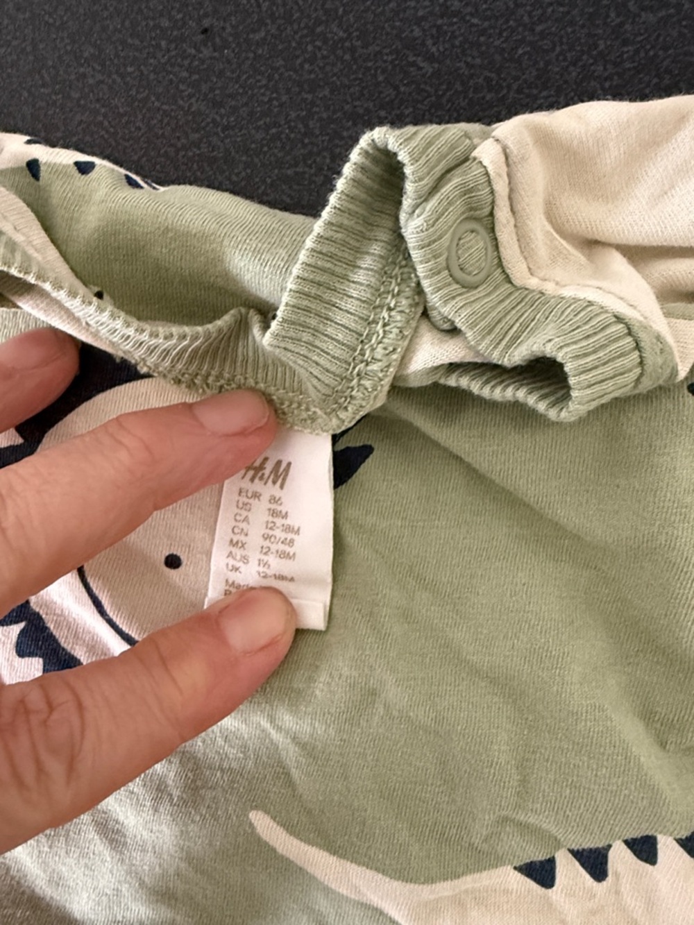 H&M Sage Green Dinosaur Short Sleeve Tee - Picture 2 of 2